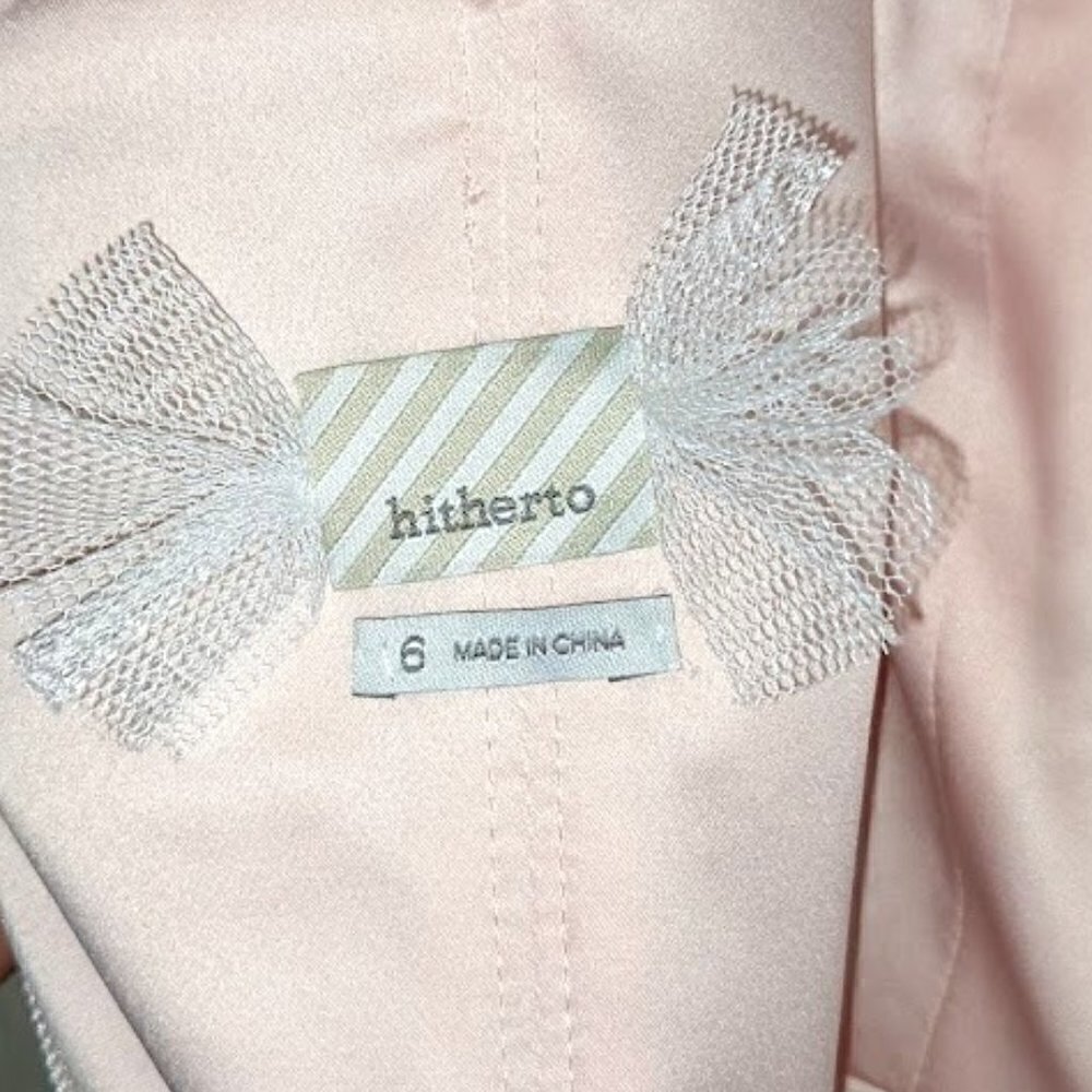 Anthro BHLDN Hitherto Blush Pink Tulle Dress Bridesmaid Wedding Women's sz 6 - Picture 3 of 8